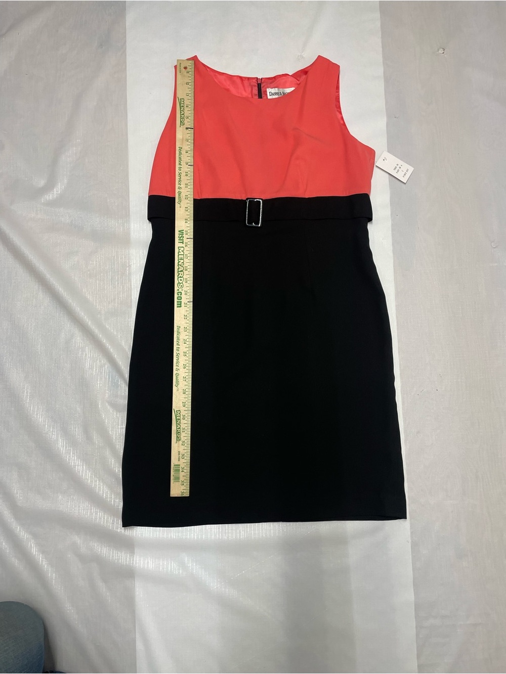 Vintage Danny & Nicole Coral and Black Pencil Dress Sz:14 - Picture 2 of 7